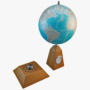 desk globe clock 3ds