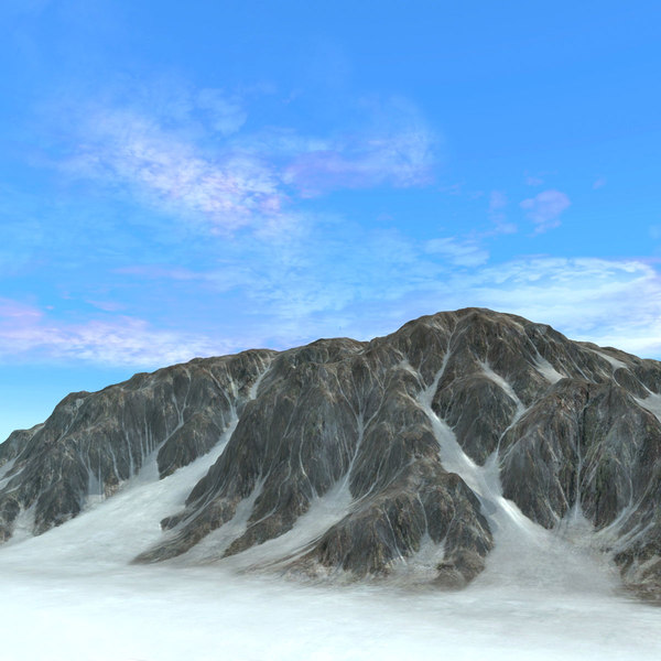 Snowy Mountains Terrain Ground Rock 3d Max