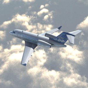 bombardier challenger cl300 private jet 3d model