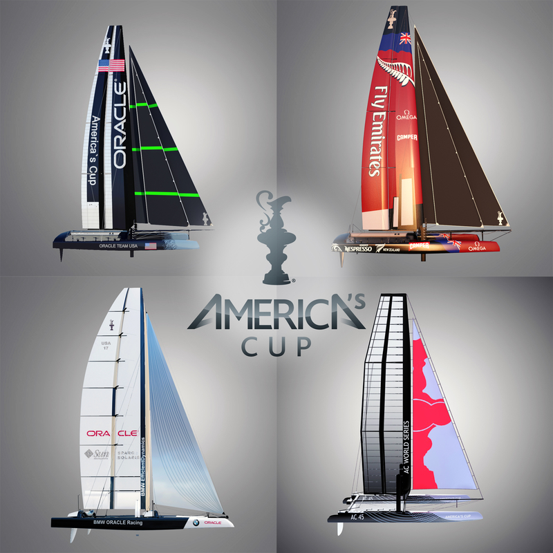 3d model america s cup boats