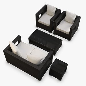 3d model furniture synthetic rattan