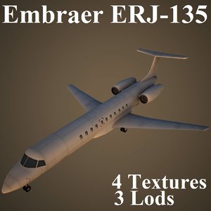 embraer erj-135 low-poly 3d max