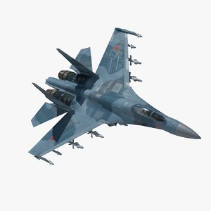 3ds max sukhoi flanker fighter aircraft