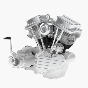 v2 twin engine 3d model