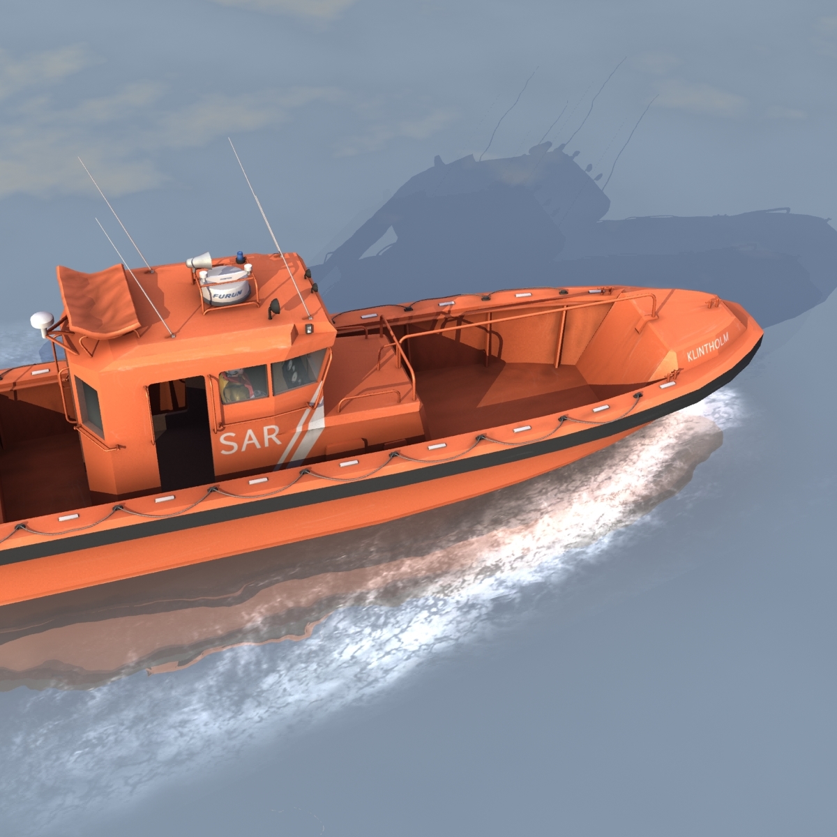 fast rescue boat 3d max