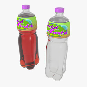 3d soda bottle model
