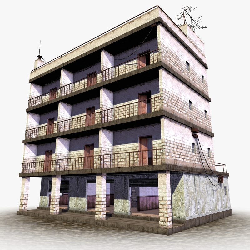 accessible urban building 3d obj