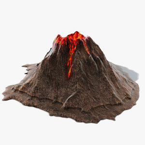 3d volcano island model