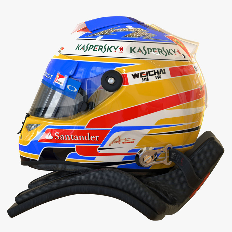 racing helmet fernando alonso 3d model