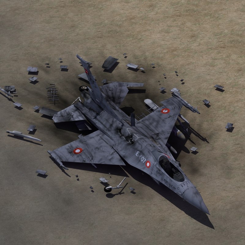 3ds max f16 fighter crash site