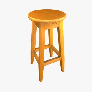 stool wooden wood 3d max