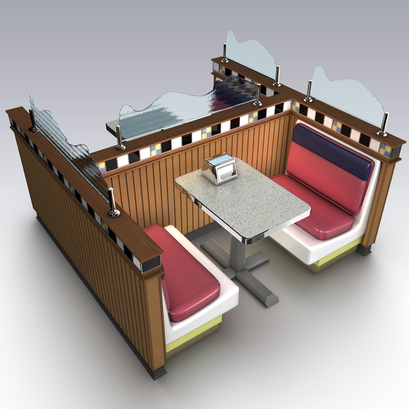 table seating restaurant 3d model