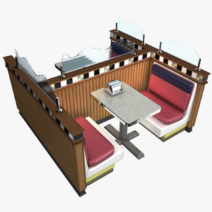 table seating restaurant 3d model
