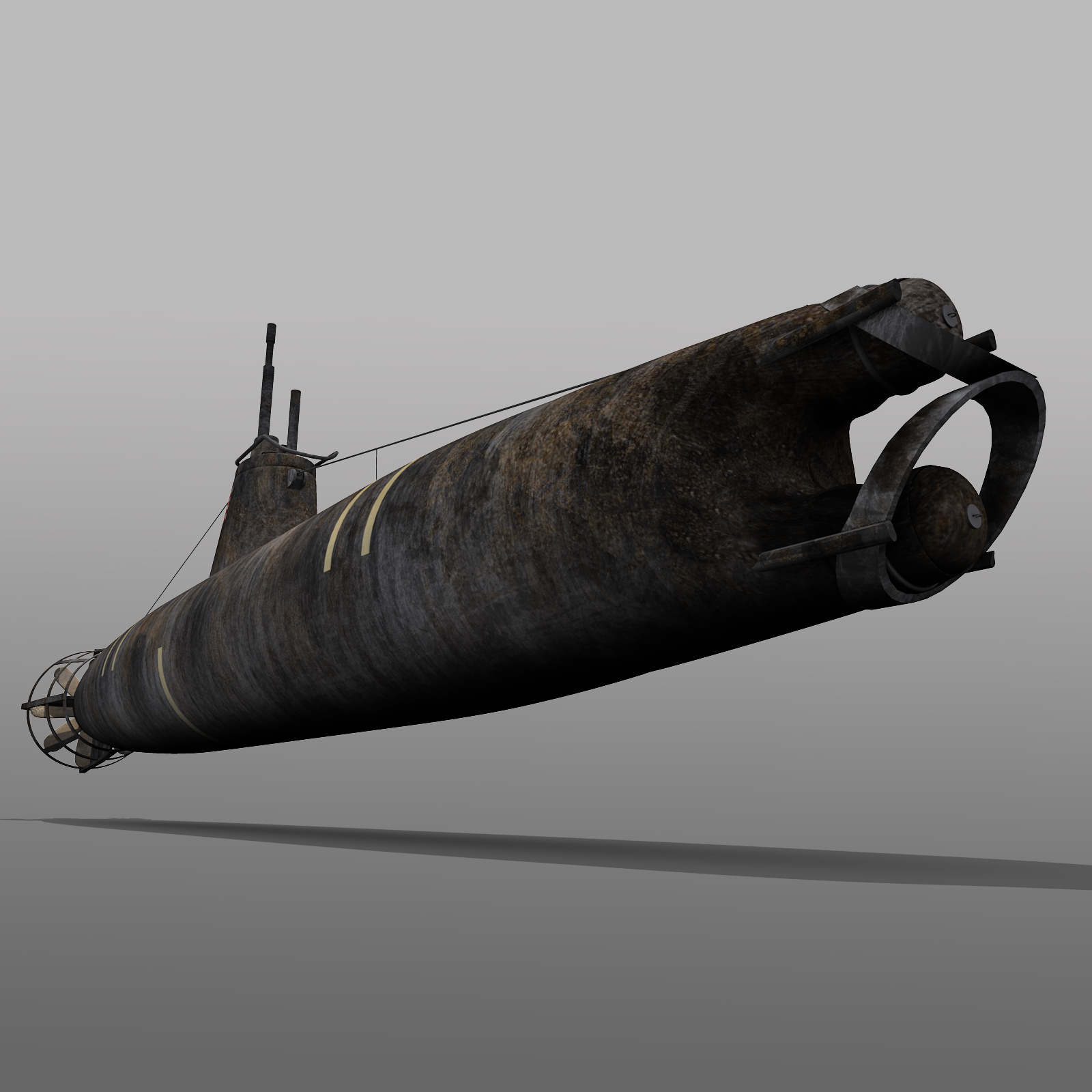 submarine surcouf french 3d model