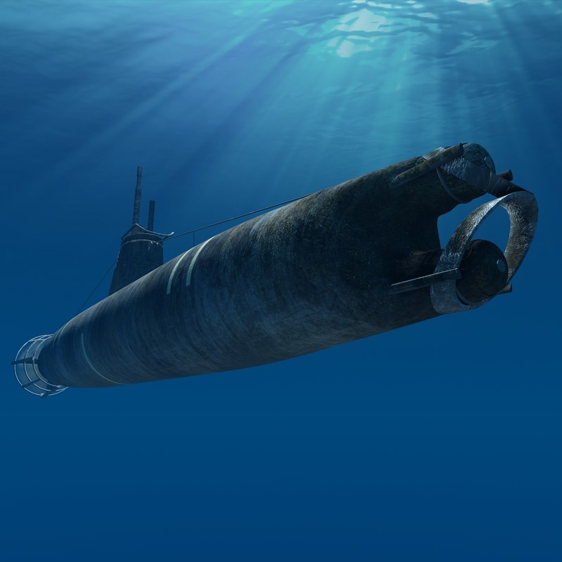 submarine surcouf french 3d model