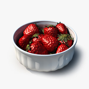 strawberry bowl 3d model