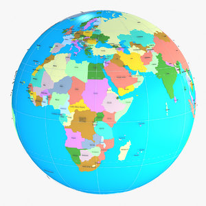 3d model geopolitical globe political