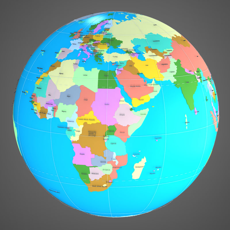 model earth blender free 3d geopolitical globe political 3d model