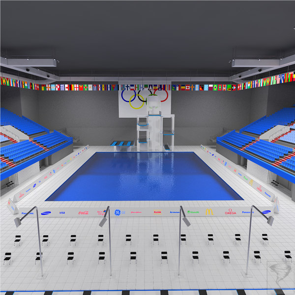 diving swimming olympic pools 3d max