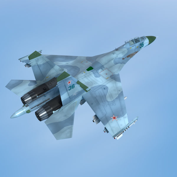 sukhoi su-27 sk flanker 3d model