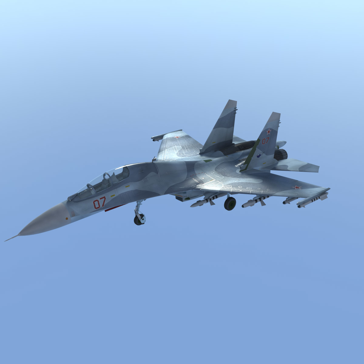 sukhoi su-27 ub flanker 3d model