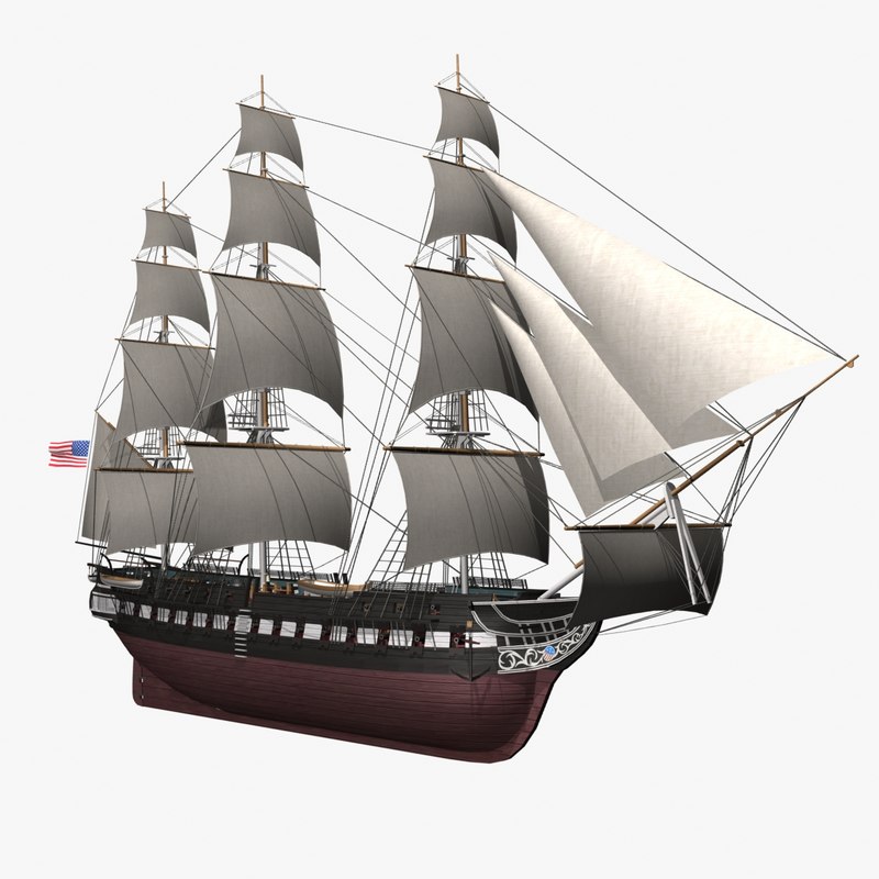 3d model uss constitution