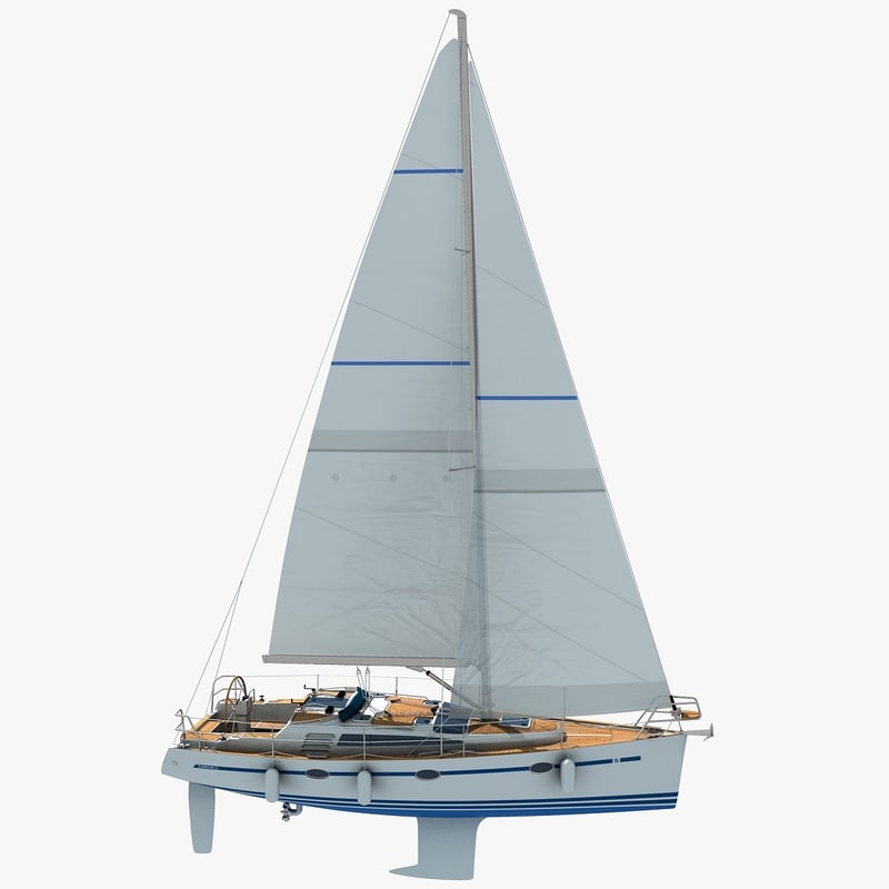 sunbeam 34 sailboat sails 3d model