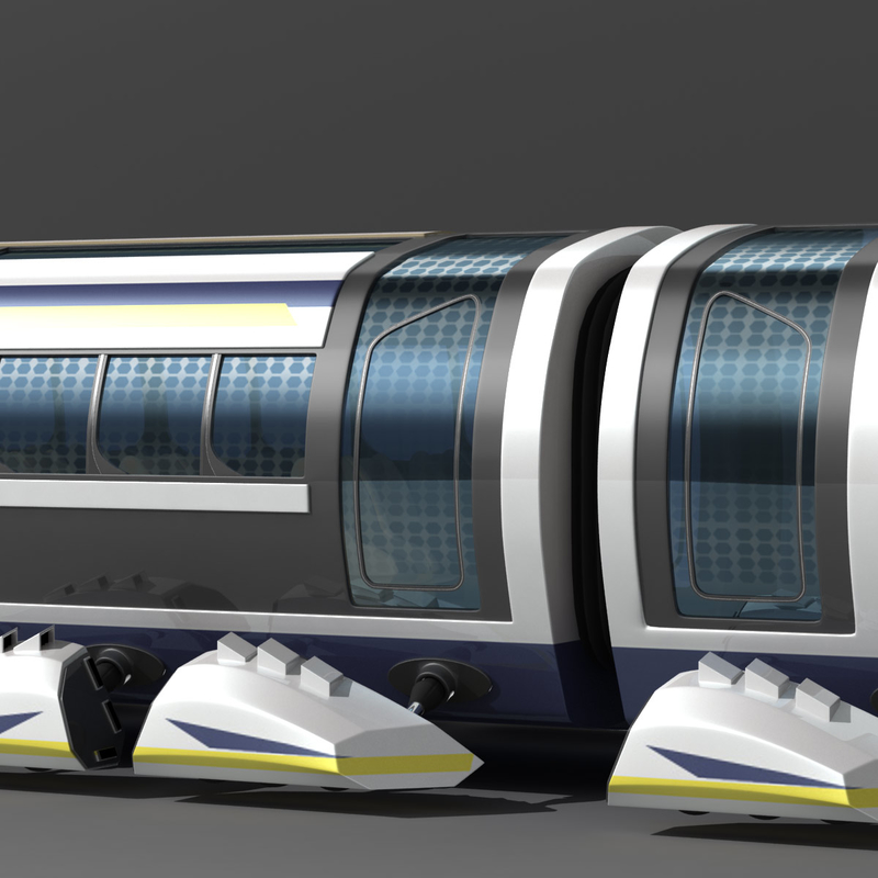 3d model futuristic train