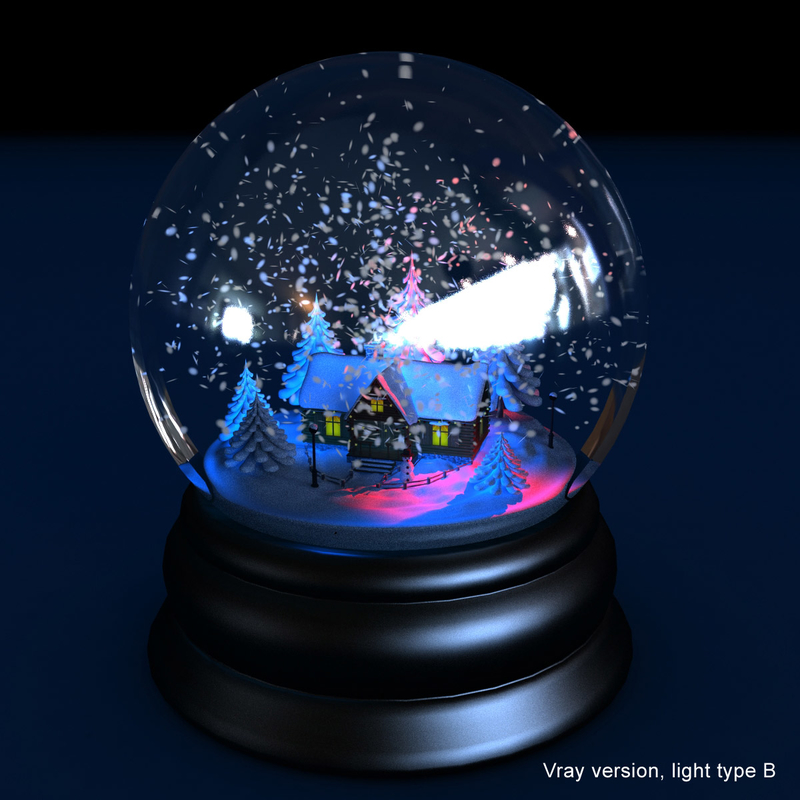 3d model of snow globe animations