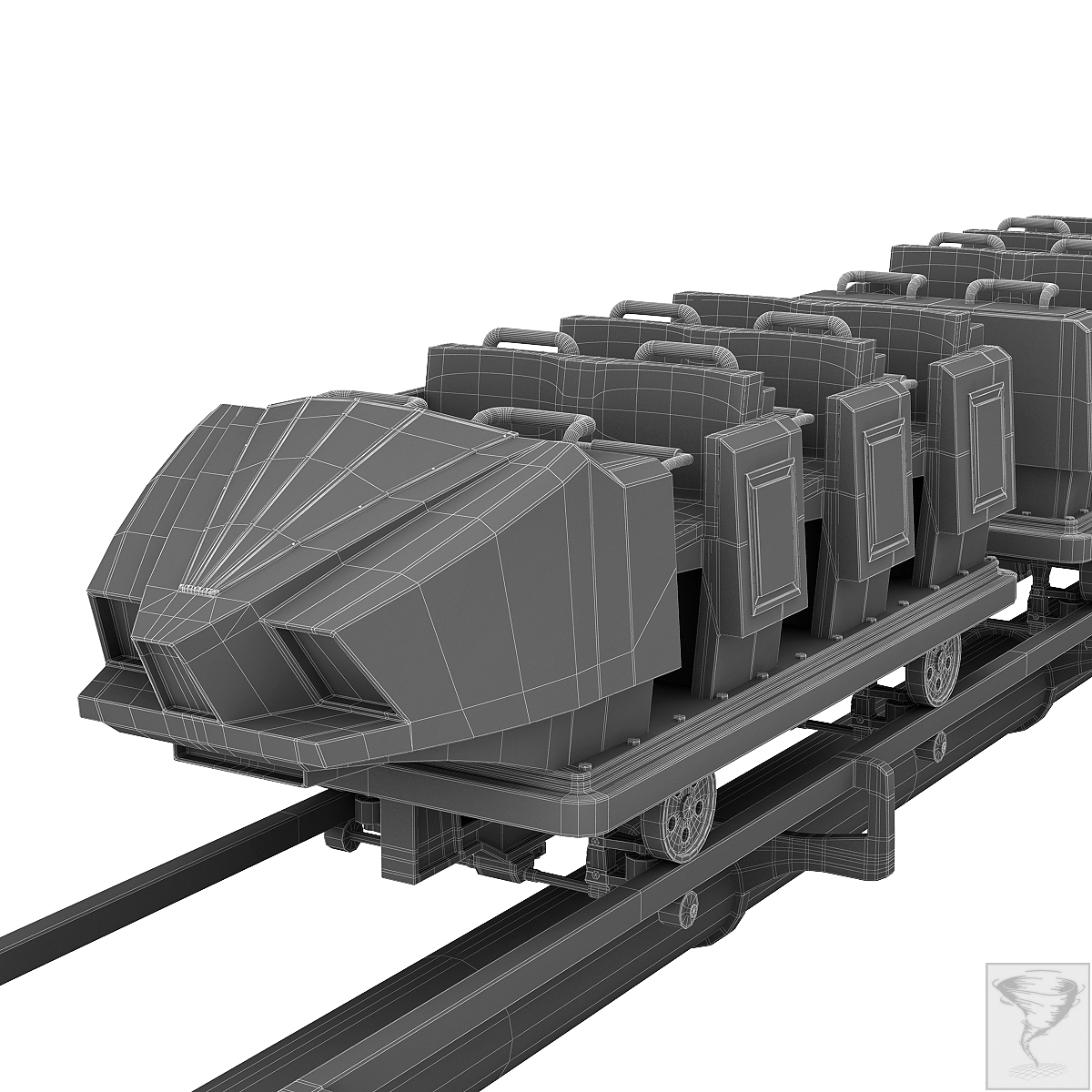 Roller Coaster Train 3D Model Download
