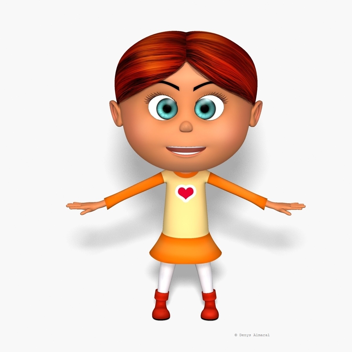 cartoon kid 02 redhead girl