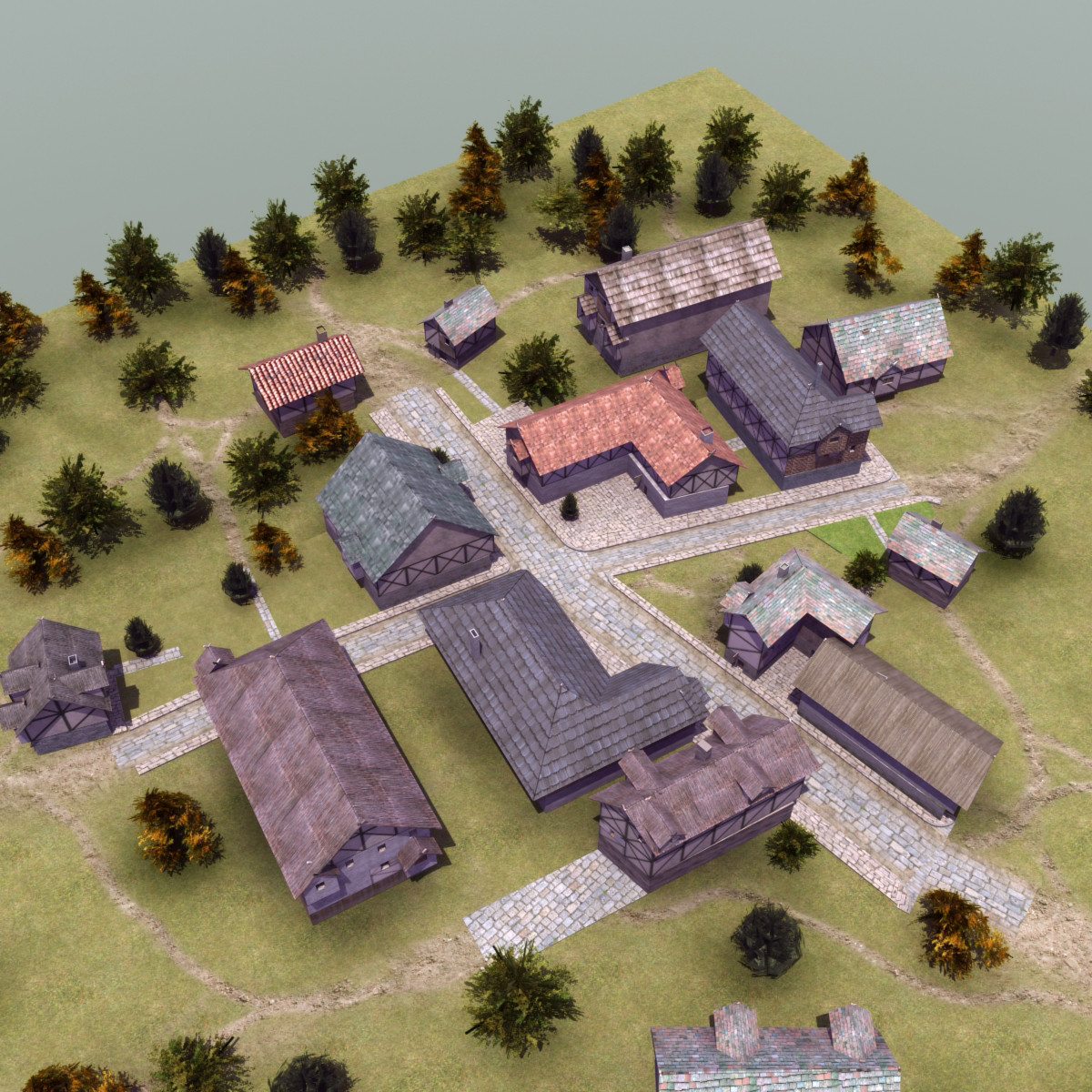 3d Medieval Village Model