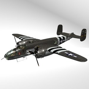 3d b25 michell bomber wwii aircraft