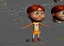 rigged cartoon kid girl animation 3d max