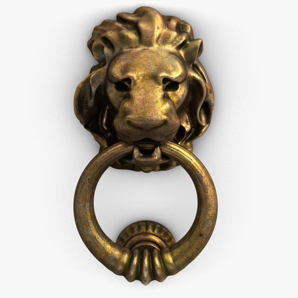 door handle lion head 3d model