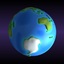 cartoon earth continents 3d obj