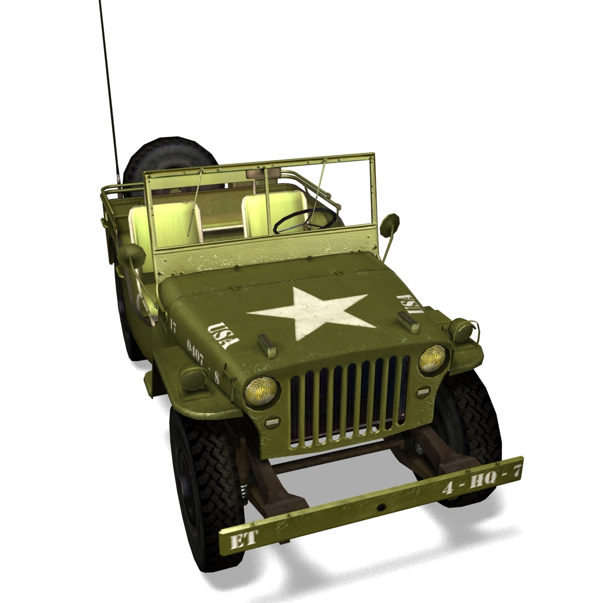 army willys jeep 3d model