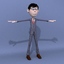 rigged cartoon clever guy 3d max