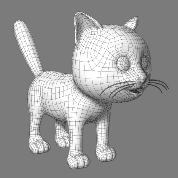 3d model cat cartoon kitty