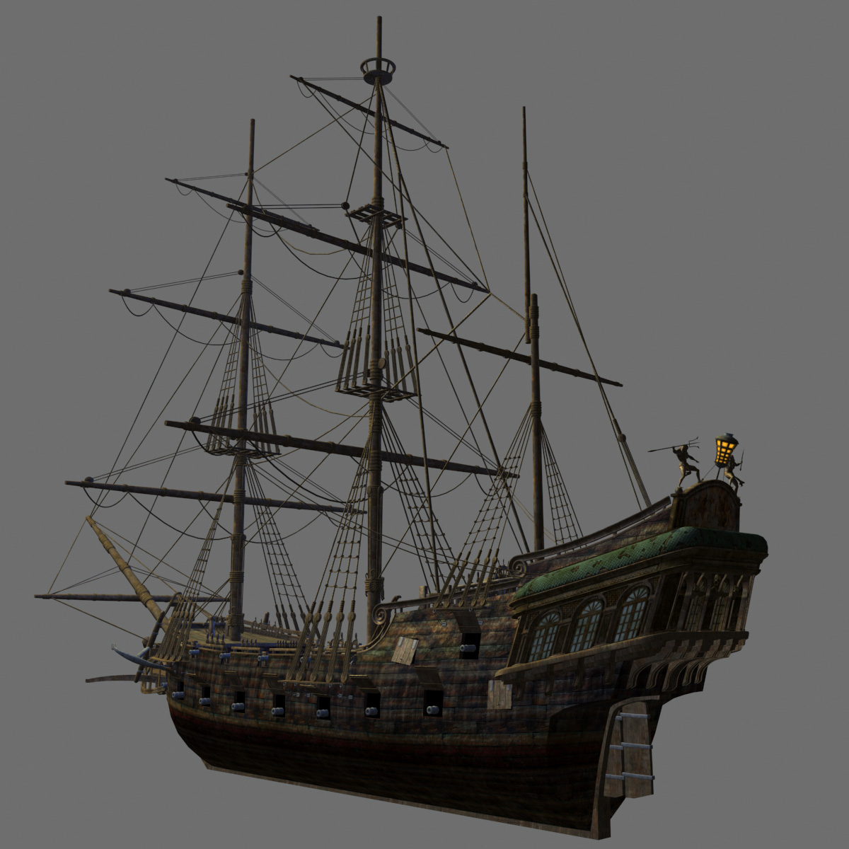 pirate ship details 3d max