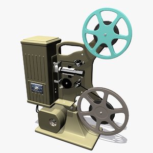 3d old movie projector keystone