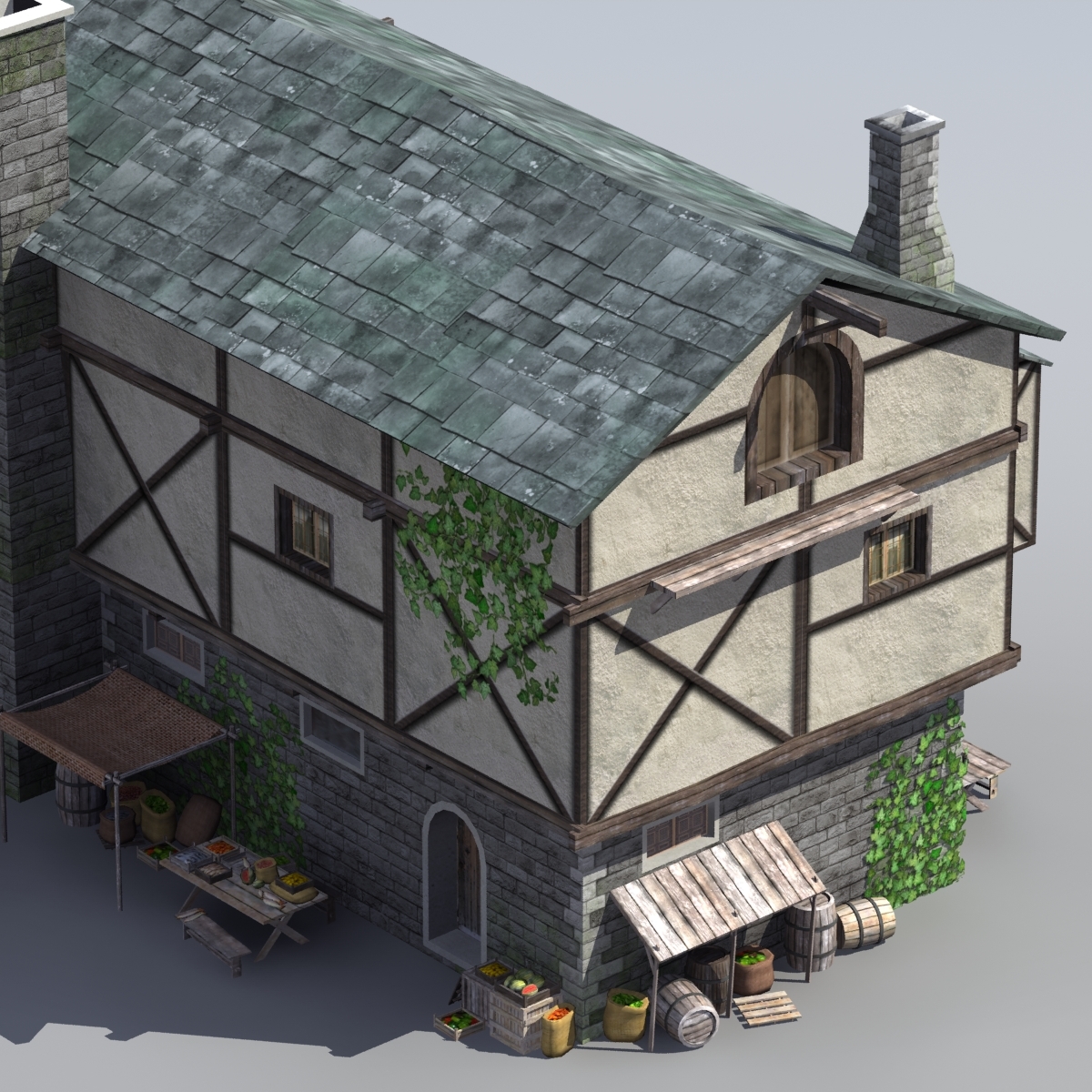 old medieval tavern 3d model