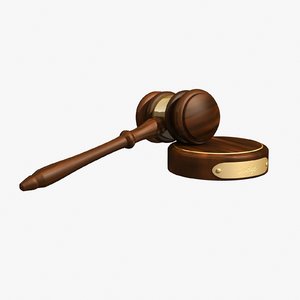 3d judge law gavel model