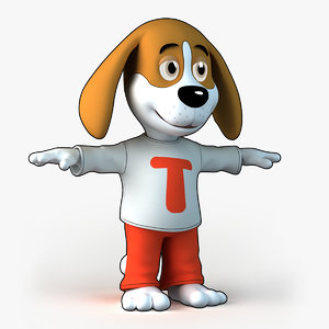 3d model theo - cartoon dog