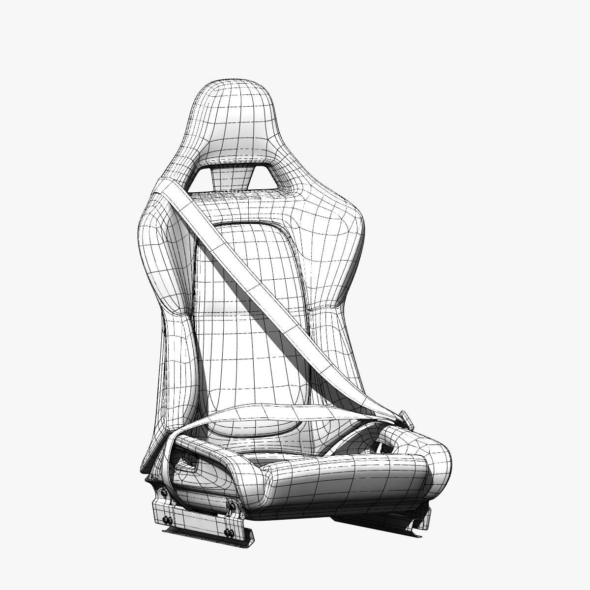 racing car seat 3d max