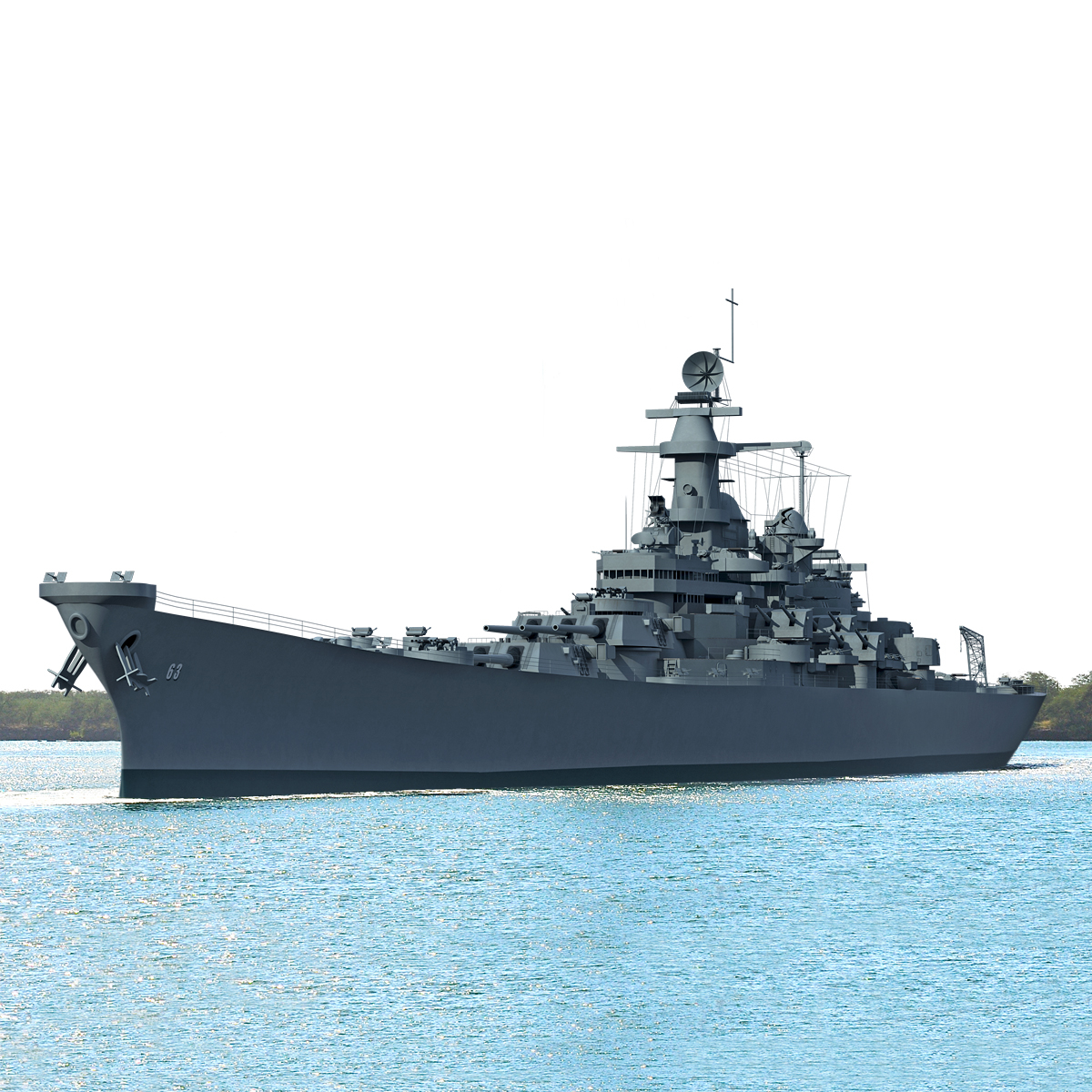 uss bb 63 missouri 3d model