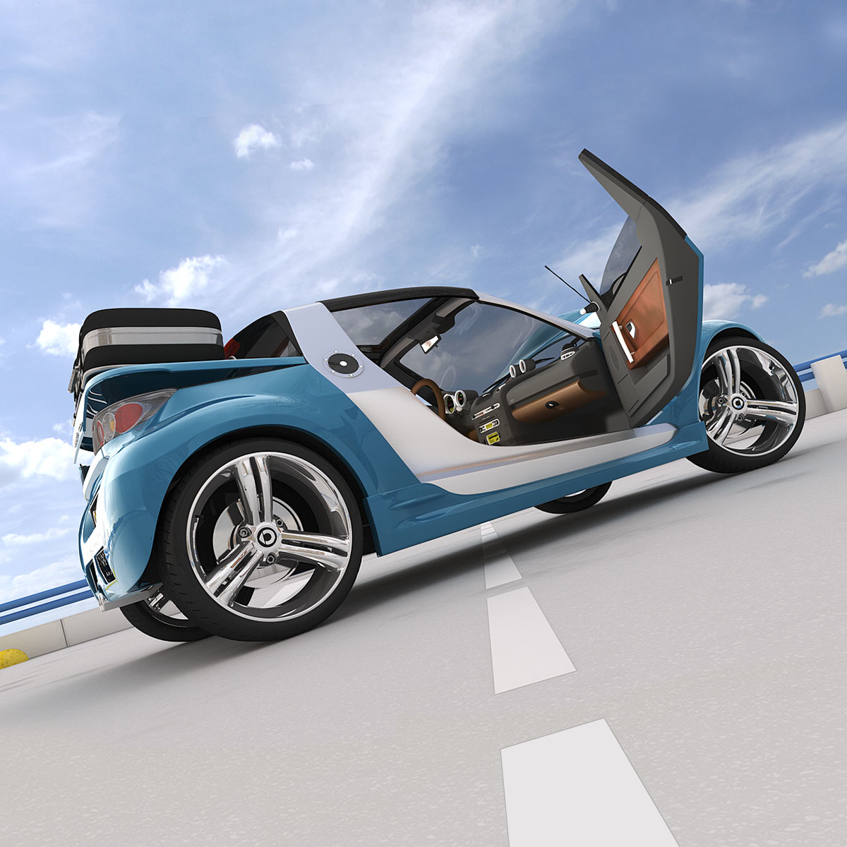 smart roadster brabus traveler 3d model