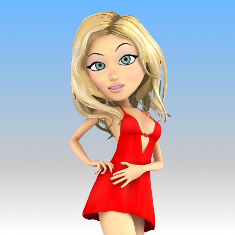 Cartoon Blonde Girl Animation 3d Max Rigged Cartoon Blonde Girl Animation 3d Max