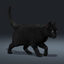 3d ma cat black fur animations