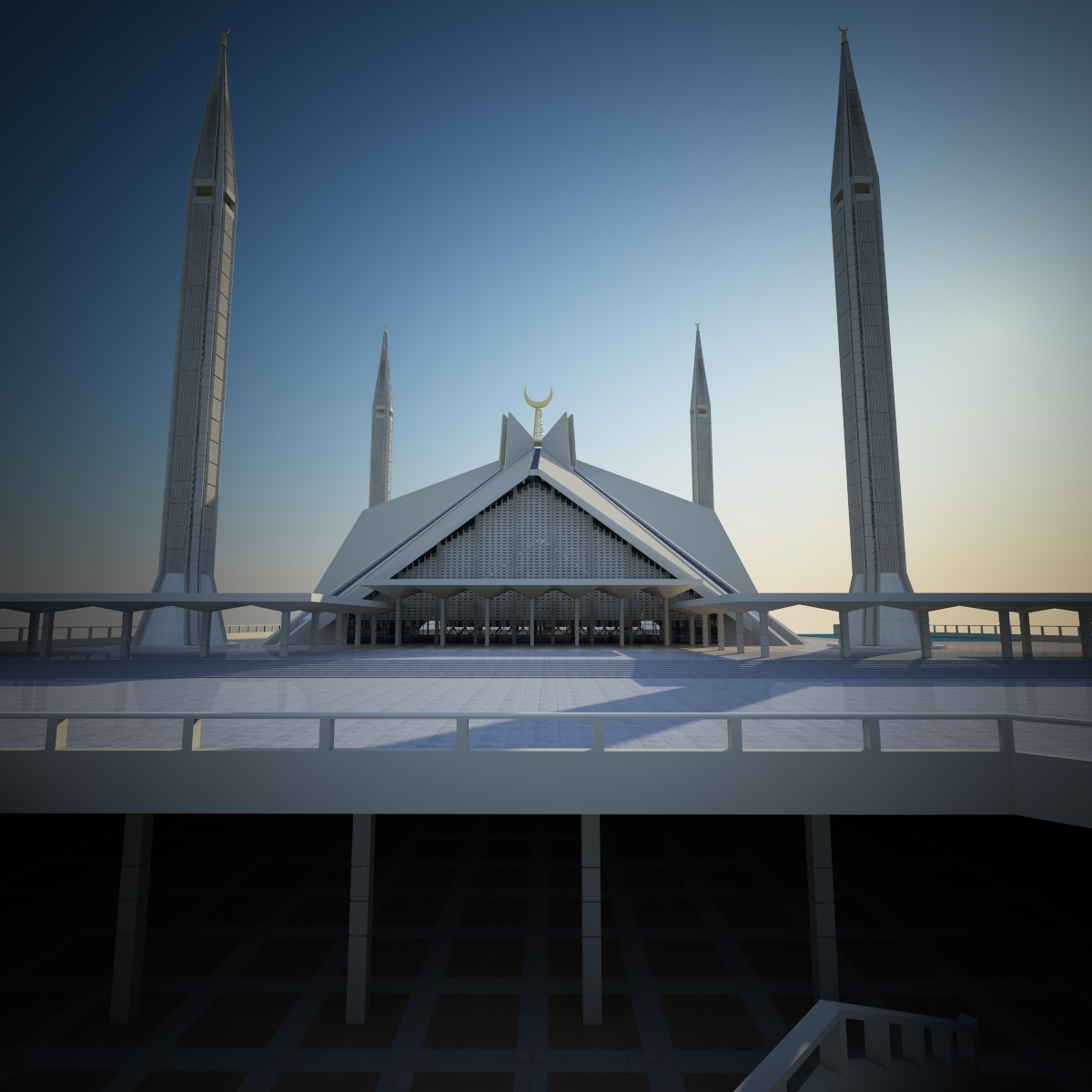 3d model mosque faisal